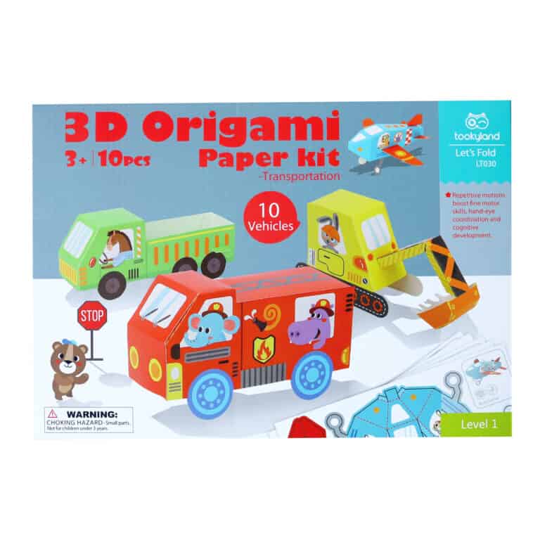 Origami járművek - 10 db 3D Origami jármű