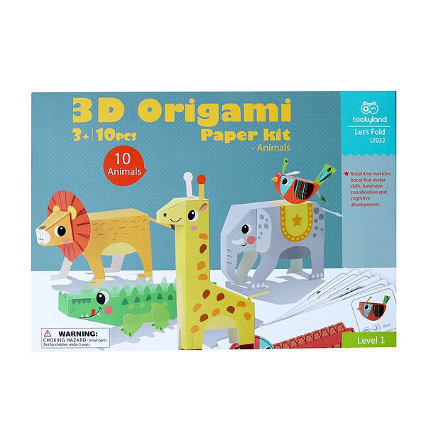 Origami állatkák - 10 db 3D Origami papír állatka