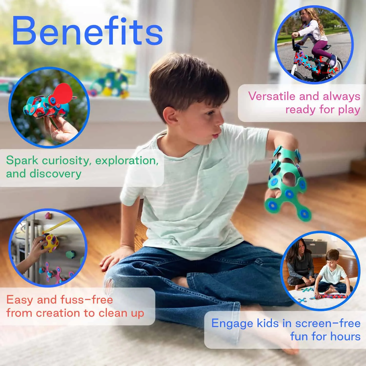 Clixo mágneses építőkészlet szett zöld és kék színekben (18 darabos) - Image 11