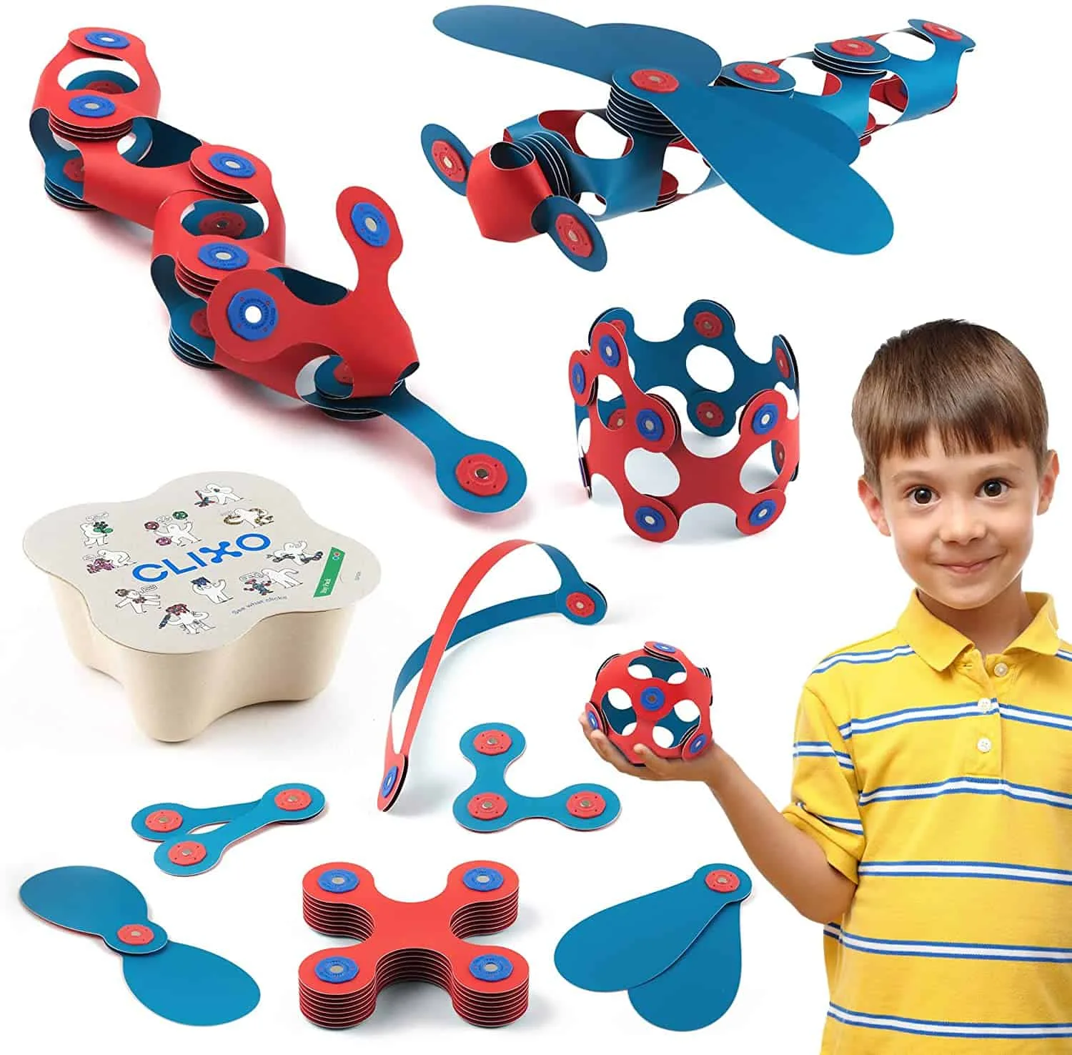 Clixo mágneses építőkészlet szett zöld és kék színekben (18 darabos) - Image 7