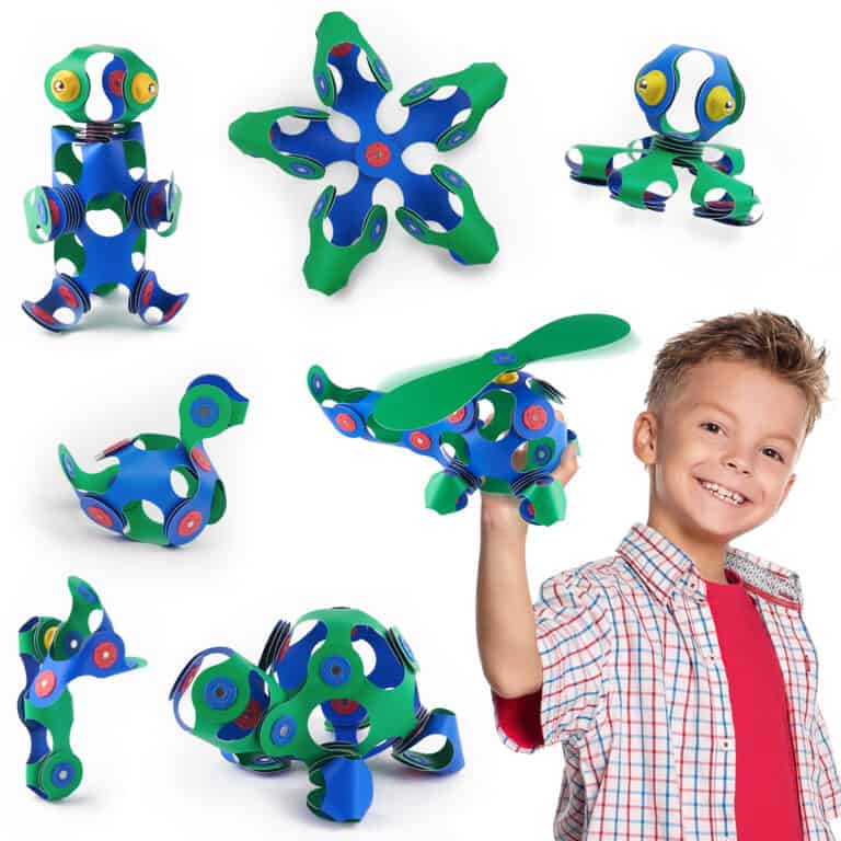 Clixo mágneses építőjáték kék és zöld szett (30 darabos) - Image 8