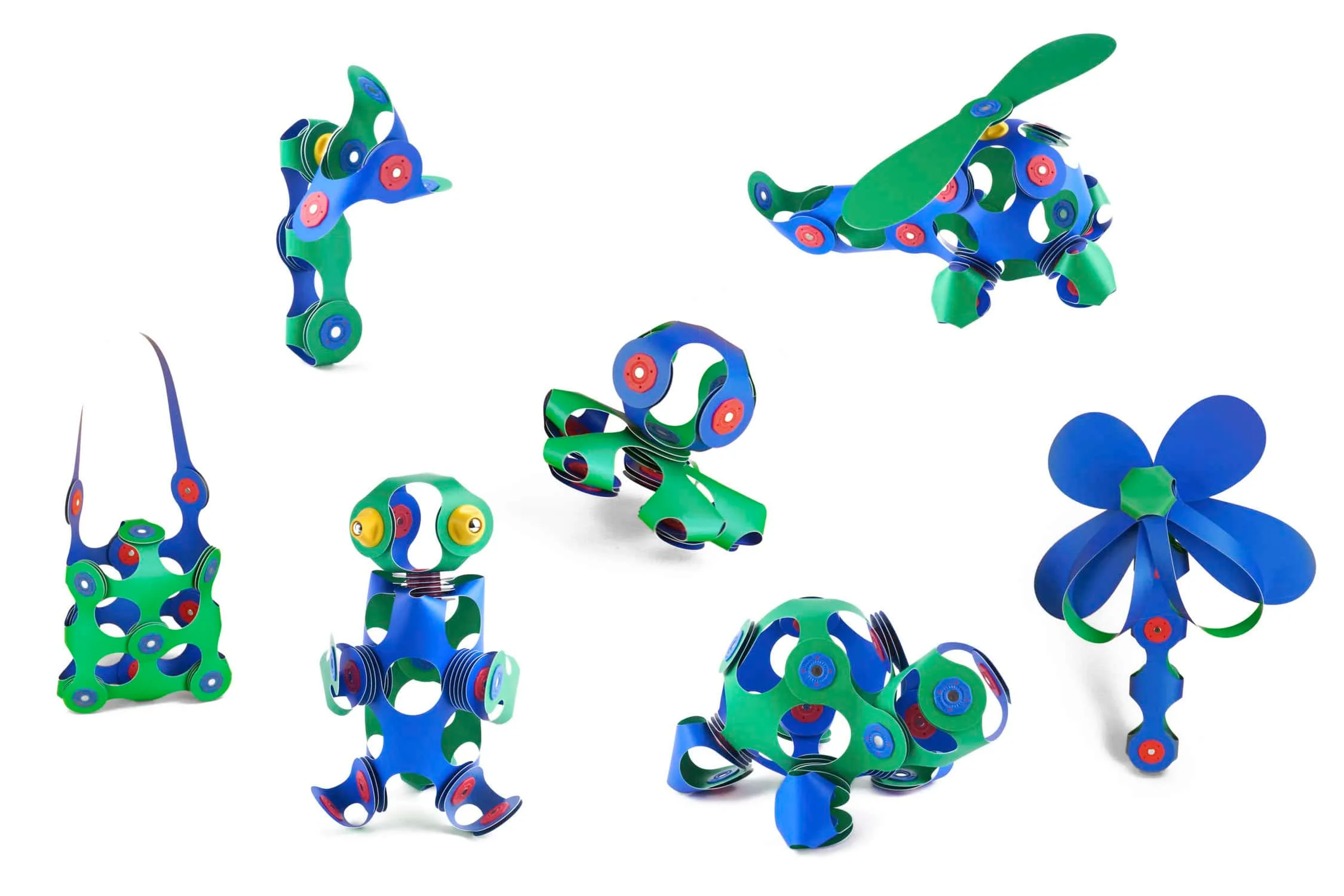 Clixo mágneses építőjáték kék és zöld szett (30 darabos) - Image 3