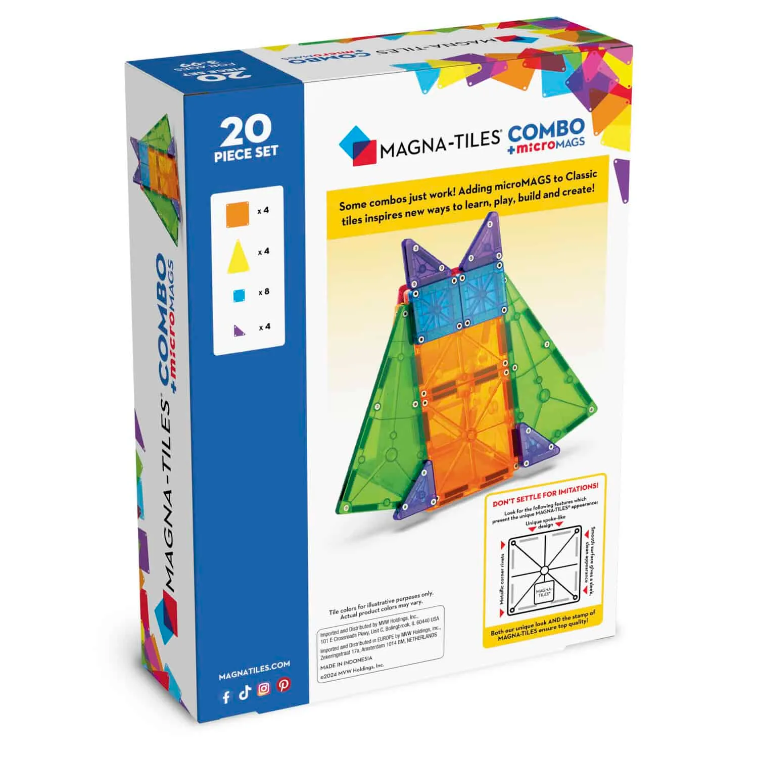 Mágneses Szett (20 darabos) MAGNA-TILES + MikroMAGS - Image 8