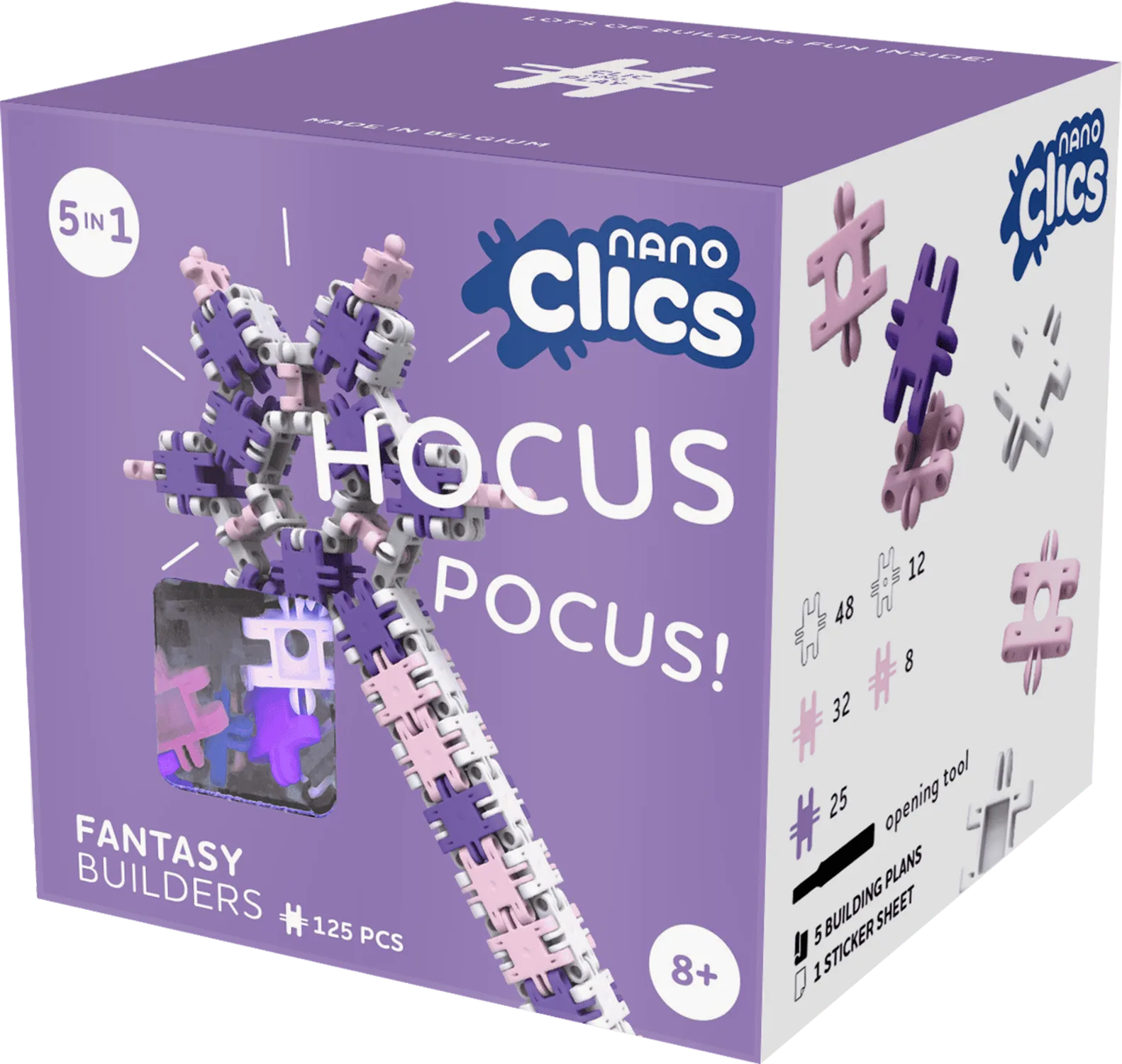 Nano Clics - 5 az 1-ben 125 db-os kreatív építőjáték, Fantázia világ