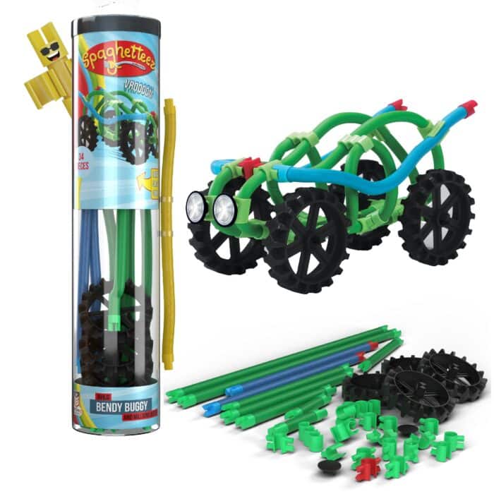 Spaghetteez Építőjáték - "Bendy Buggy" – hajlékony építőjáték kisautóval