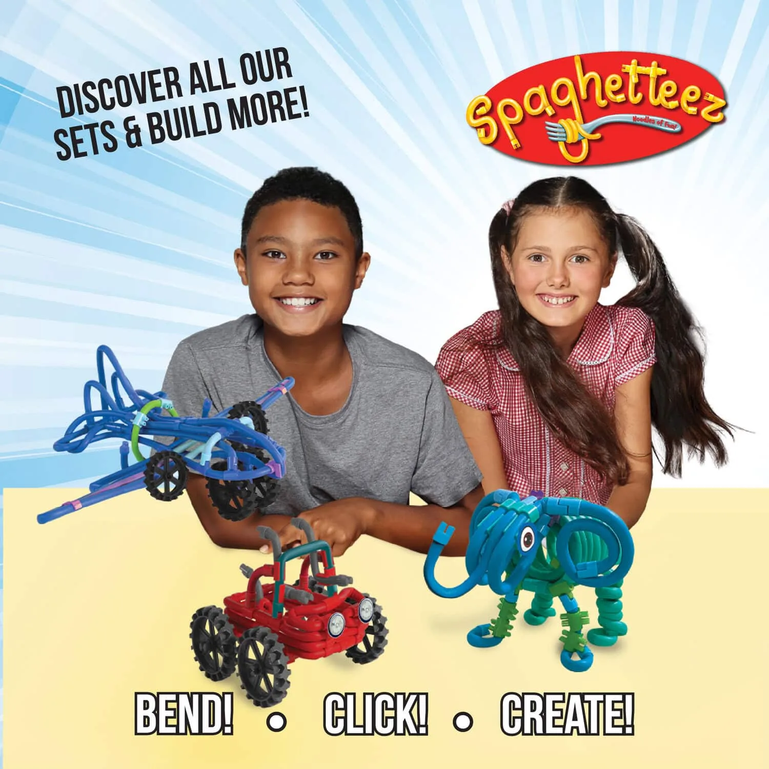 Spaghetteez Építőjáték - "Bendy Buggy" – hajlékony építőjáték kisautóval - Image 4