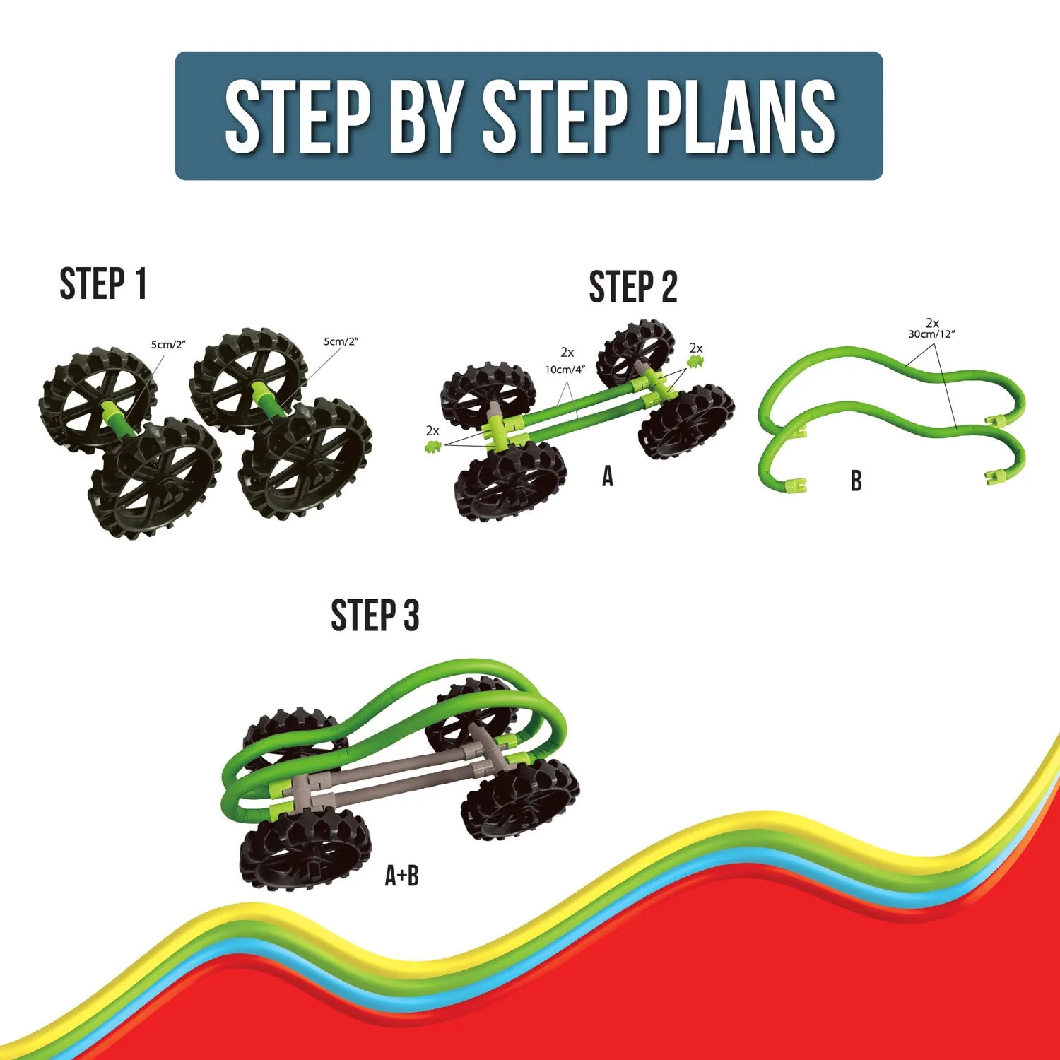Spaghetteez Építőjáték - "Bendy Buggy" – hajlékony építőjáték kisautóval - Image 6